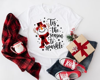 Snowman Fall Tshirt, Christmas Shirts For Women, Christmas Sweatshirt, Let It Snow Sweater, Snowman Shirt, Winter Snowman Shirt, Snowflake