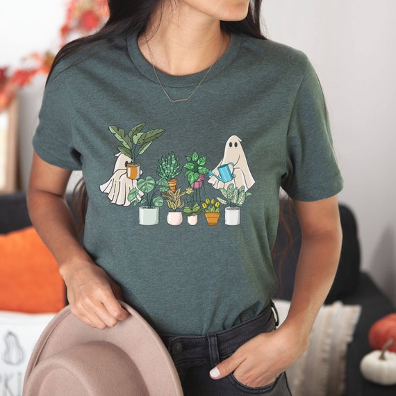 Ghost Plant Lady Shirt, Ghost Plant Sweatshirt, Plant Lover Gift, Halloween Ghost Sweatshirt, Halloween Gift, Plant Lover, Gardening Shirt