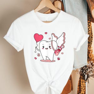 Valentine&#39;s Day Dentist Shirt, Cute Dental Sweatshirt, Tooth T-shirt, Dentist Sweatshirt, Dental Hygienist Shirt, Dental Assistant Gift