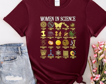 Retro Woman In Science Shirt, Science Sweatshirt, Gift For Science Teacher, Preppy Aesthetic Shirt, Scientist T-shirt, Gift for Scientist