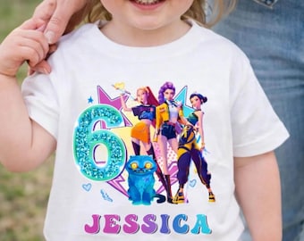Custom Birthday Girl Pop Shirt Sweatshirt, Personalized Fantasy Hunter Tee, Unique Gift for Kids