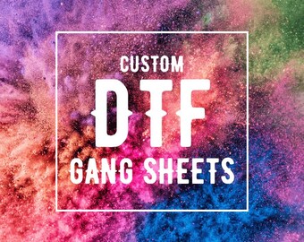 Custom DTF Gang Sheet, Full-Color Heat Transfer Prints, Ready-to-Press DTF Transfers, Direct to Film Printing, Bulk DTF Sheets