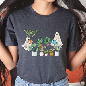 Ghost Plant Lady Shirt, Ghost Plant Sweatshirt, Plant Lover Gift, Halloween Ghost Sweatshirt, Halloween Gift, Plant Lover, Gardening Shirt image 3