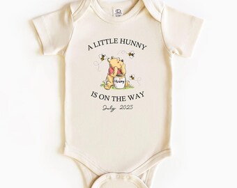 Sudadera personalizada para anunciar la llegada del bebé, regalo de Winnie the Pooh para anunciar el nacimiento del bebé, revelación de género.
