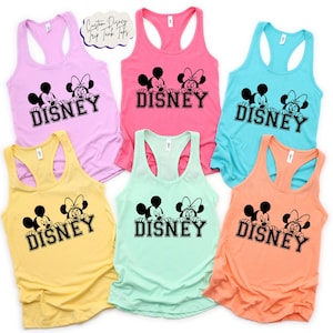 Disney Racerback Tank, Mickey Mouse Tank Tops, Minnie Mouse Tanktops, Vacay Mode Tank Tops, Disney Trip Matching Tank, Holiday Tank Tops