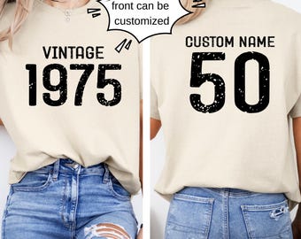Custom Name 50th Birthday Shirt, Chapter 50 Shirt, Personalized Birthday Shirt, Vintage 1975 Shirt, Birthday Gift for Adults, Birthday Gift