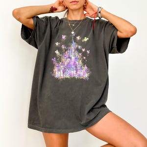 Comfort Colors® Disney Watercolor Shirt, Disney Minnie Castle T-Shirt, Disneyland 2025 Tee, Girls Trip Disneyworld T-shirt, Magical Castle
