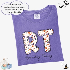 Comfort Colors® Respiratory Therapist Halloween T-shirt, Respiratory Therapy Gift,  Healthcare Worker Shirt, Medical Profession Apparel