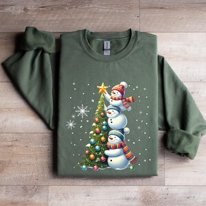 Snowman Sweatshirt & T-shirt, Christmas Tree Shirt, Xmas Holiday Shirt, Trendy Winter Hoodie, New Year Party Shirt, 2025 Sweatshirt