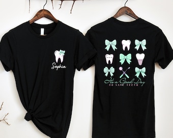 Custom Dentist T-shirt, Dental Squad T-shirt, Coquette Bow Teeth Sweatshirt, Dentist Assistant Shirt, Dentist Life Shirt, Dental Hygiene Tee