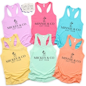Mickey Mouse Tank Tops, Minnie Mouse Tank Tops, Disney Family Matching Tanks, Disney Characters Tank Top, Disneyland Vacation Tanks