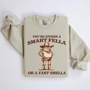 You're Either a Smart Fella or a Fart Smella Shirt, Funny Frog Sweatshirt, Meme Shirt, Gift for Best Friend, Vintage Shirt, Distressed Tee