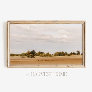 Wide Open Meadow / Samsung Frame TV Art / Escenas de The Farm TV Art / Cut Hay Field In Fall TV Decor