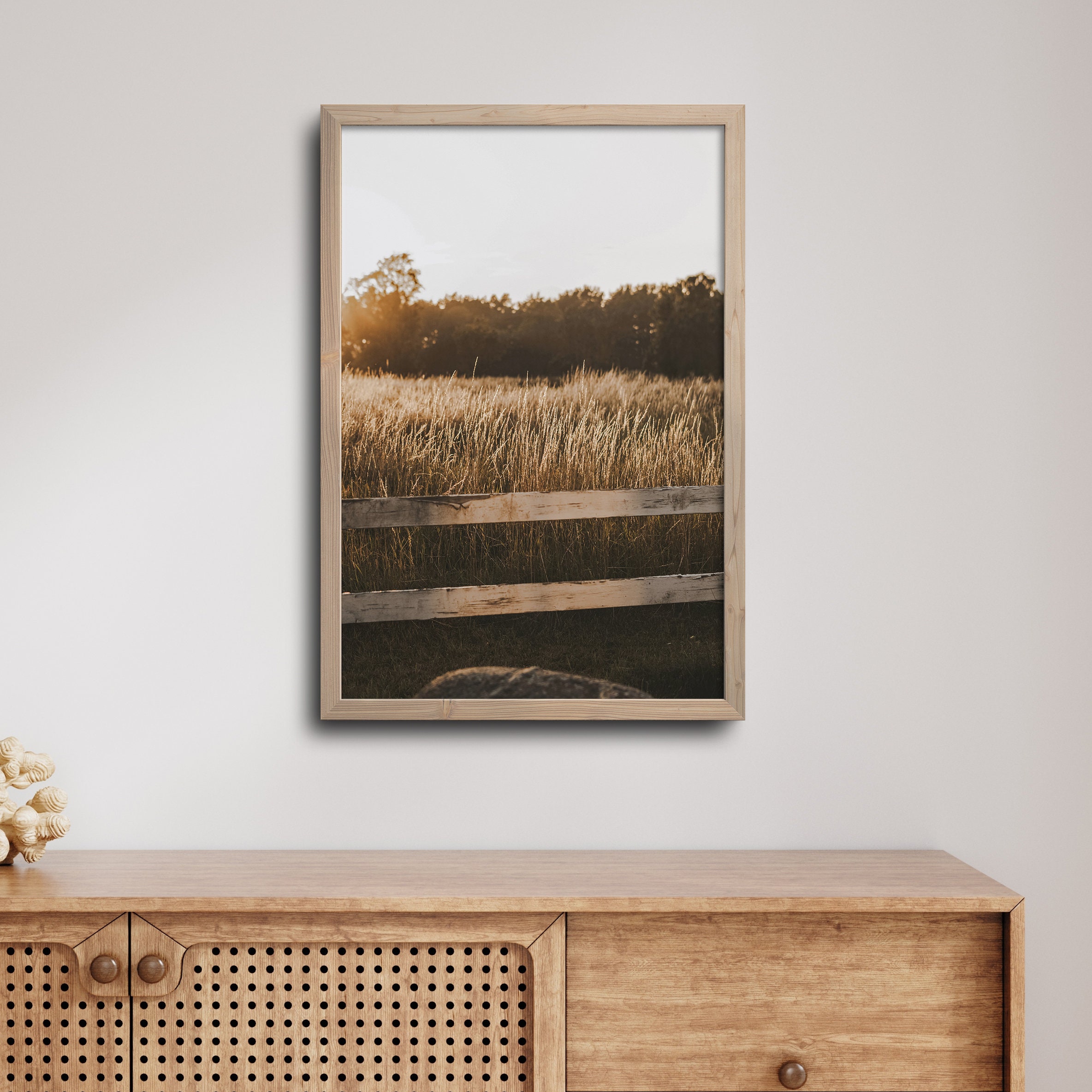 Biuteawal Wandbild-Set – Weizenfeld Bei Sonnenuntergang, 4-teilig, Auf Leinwand, Gerahmt