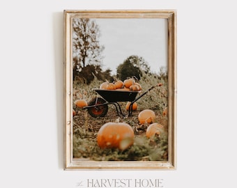 Autumn Pumpkins Wall Art, Rustic Farmhouse Decor, Fall In The Pumpkin Patch, Pumpkin Farm Scenery, Pile Of Pumpkins, Farmhouse Printable Art