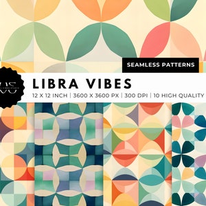 Geometric Abstract Seamless Patterns - Printable Paper Set - Digital Wallpaper - Instant Download - Astrological