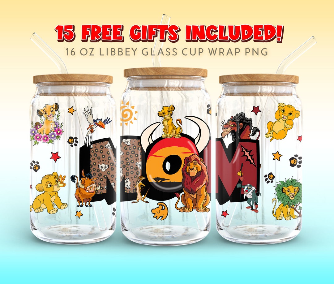 Cartoon Mom 16oz Libbey Glass Can Wrap PNG, Cartoon Mom Glass Tumbler ...