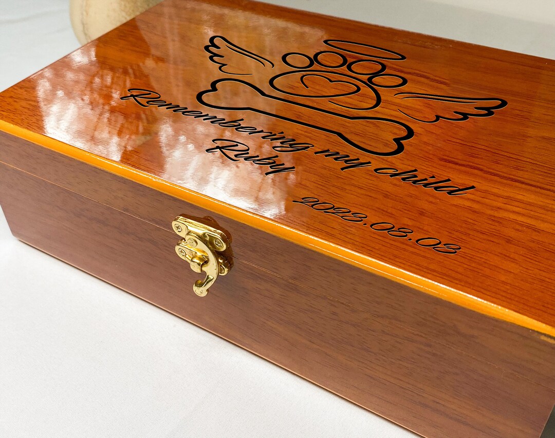Custom Wood Pet Keepsake Box Pet Memory Box Pet Sympathy Etsy