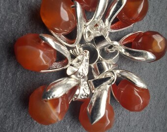 Carnelian silver pendant