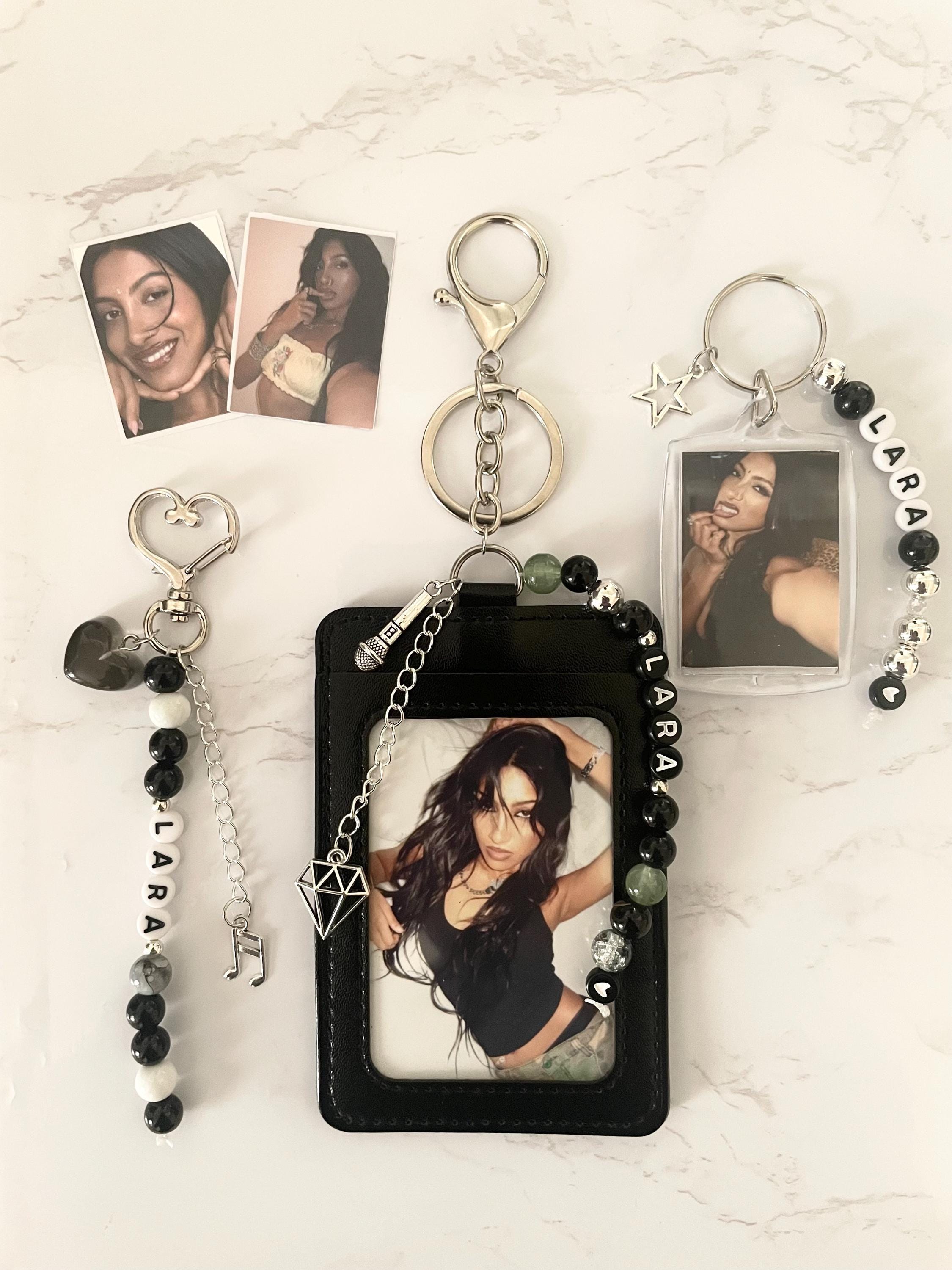 Lara Katseye Photocard Holder Keychain: Handmade Faux Leather K