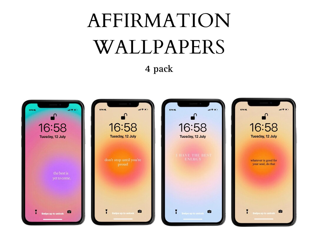 Affirmation Wallpapers, Ios16 Aesthetic Gradient Wallpapers, Lock ...