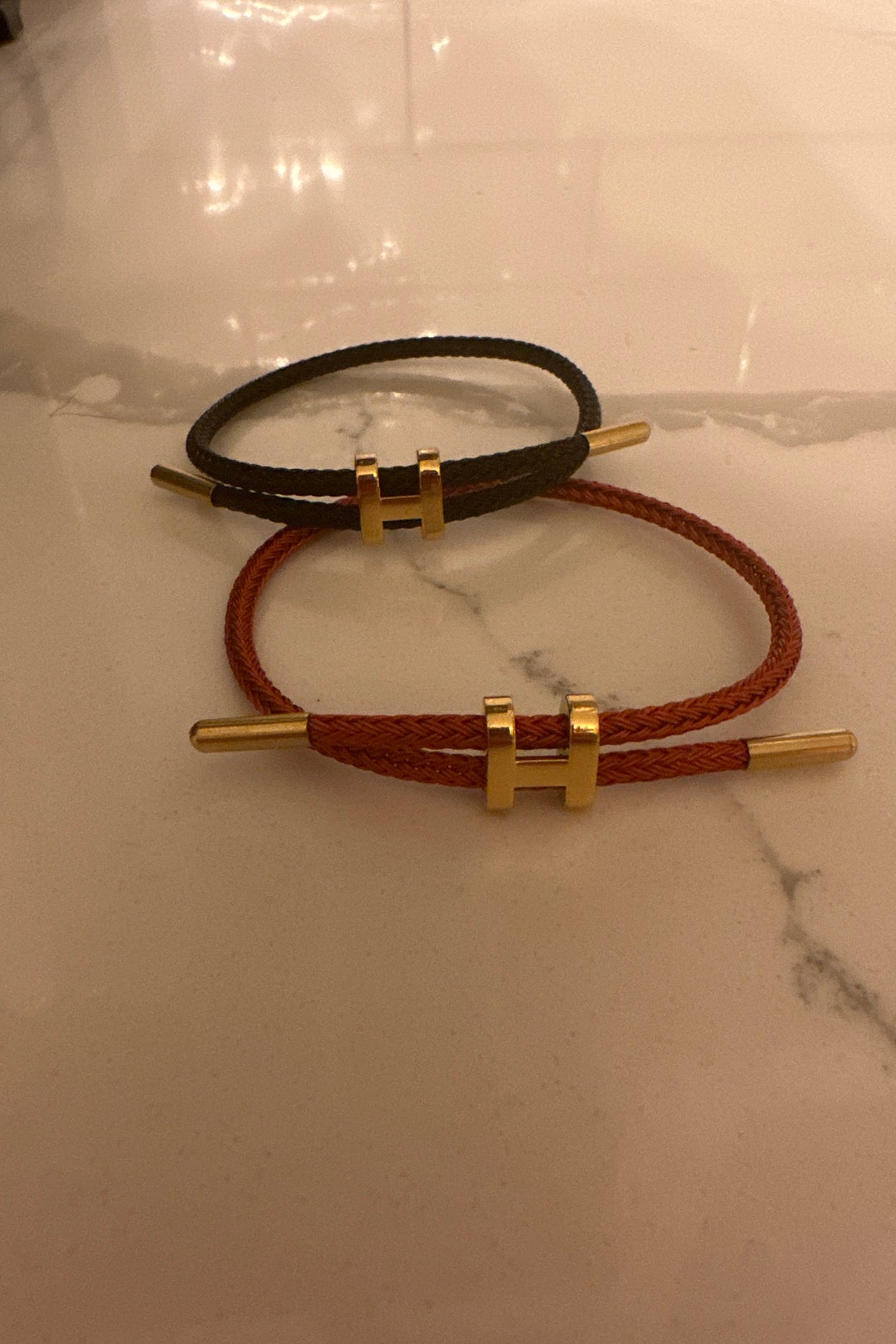 Womens Designer Braided H Bracelet With Gold Clasp Etsy Canada