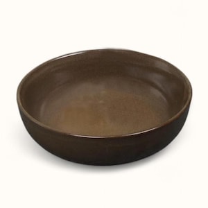 Earth Brown Ceramic Bowl Studio Glazed serving dish Hand Painted stoneware tableware rustic kitchen decor minimalist pottery food safe Gift