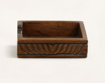 Vassoio da portata in legno di acacia fatto a mano, largo vassoio rettangolare marrone rustico per servire cibo, organizzare o esporre in modo decorativo, vassoio di raccolta in legno