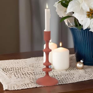 Carmine Metal Candle Stand Decorative Home Lighting Art Piece Taper Candlestick Holder Pillar candle Stand Wedding Lighting Decor Gift