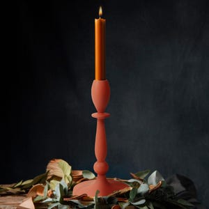 Sleek Carmine Metal Candle Stand Decorative Home Lighting Art Piece Taper Candlestick Holder Pillar candle Stand Wedding Lighting Decor Gift