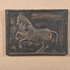 16 x 12 Inches Handmade Carved Rearing Horse Wood Panel Intricately Carved Wall Decor Solid Wood Unique Home Accent Living Room Decor Gift