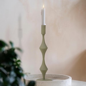 Olive Haze Metal Candle Stand Decorative Home Lighting Art Piece Wedding Lighting Decor Art Pillar candle Holder Dinner Candle Decor Gift