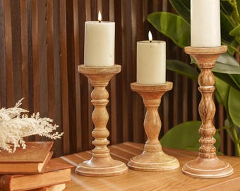 Natural Wood Candle Stand Decorative Home Lighting Art Pedestal Plate Handmade Pillar Candle Display Stand Wedding Event Decor Gift Piece