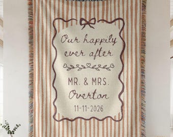 Personalized Couples Blanket, Custom Wedding Blanket, Engagement Gift for Couple, Anniversary Throw, Bridal Shower Gift, Newlywed Blanket
