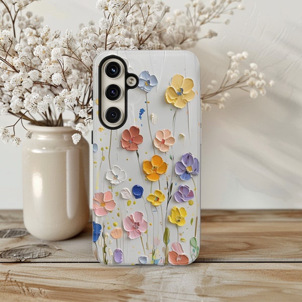 Wildflowers Phone Case Floral Phone Cover Flower Lover Christmas Gift for Galaxy S 24 23 22 21 20 10 iPhone 7 8 11 12 13 14 15 Pixel 5 6 7 8
