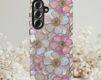 Funda de flores para teléfono, diseño de jardín botánico, con estética romántica de flores silvestres para Galaxy Pixel y iPhone