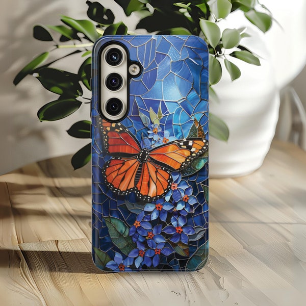 Monarch Butterfly Phone Case Floral Butterflies Phone Cover Flower Butterfly Lover Gift Galaxy S 24 23 22 21 20 10 iPhone 15 14 13 12 11 8 7