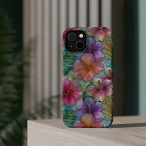 Hibiscus Phone Case, Tropical Flower Phone Case, Hawaiian Floral iPhone Case, Beach Lover Gift, Summer Phone Cover image 14