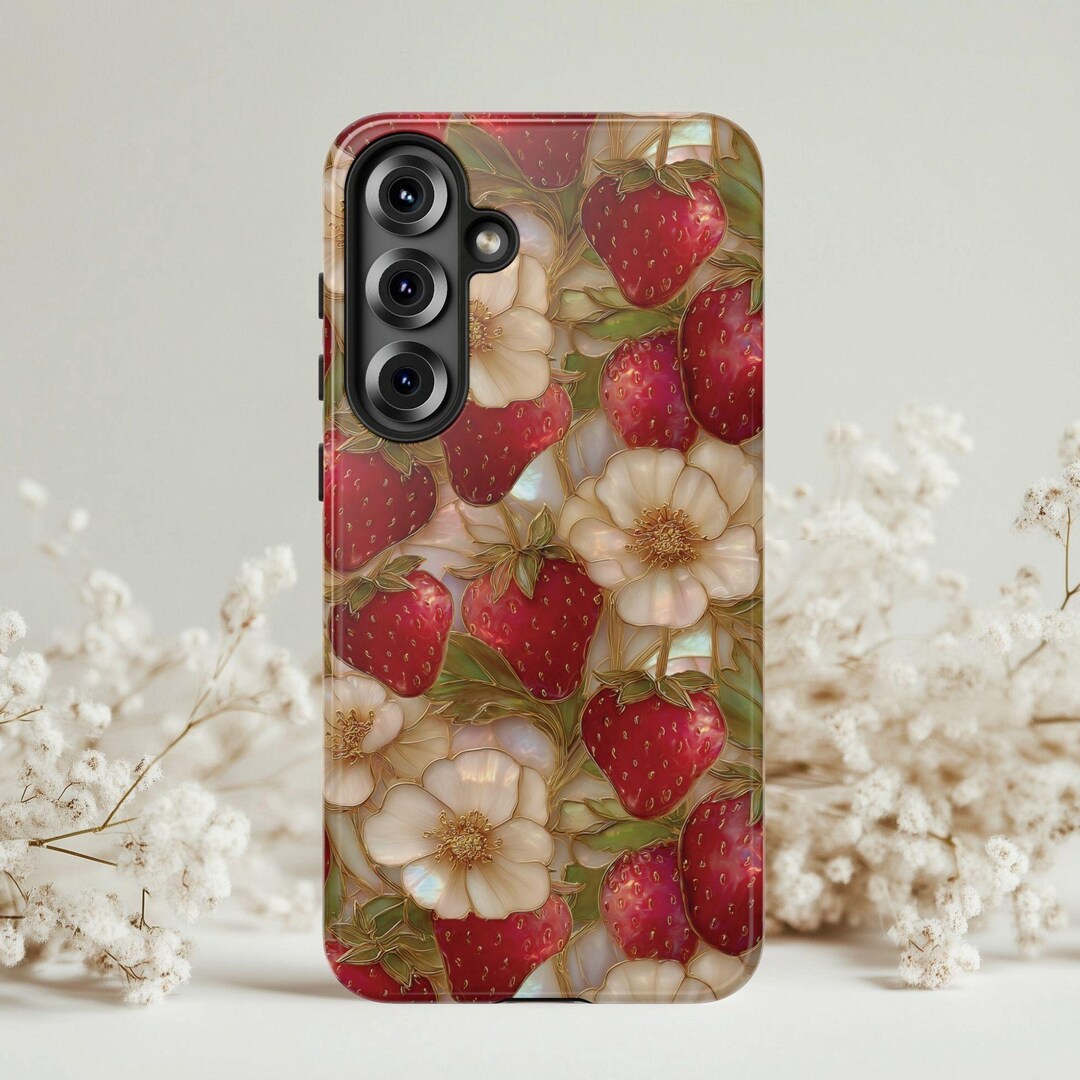 Strawberry Phone Case Cottagecore Strawberry Cover Botanical Wilderkind ...