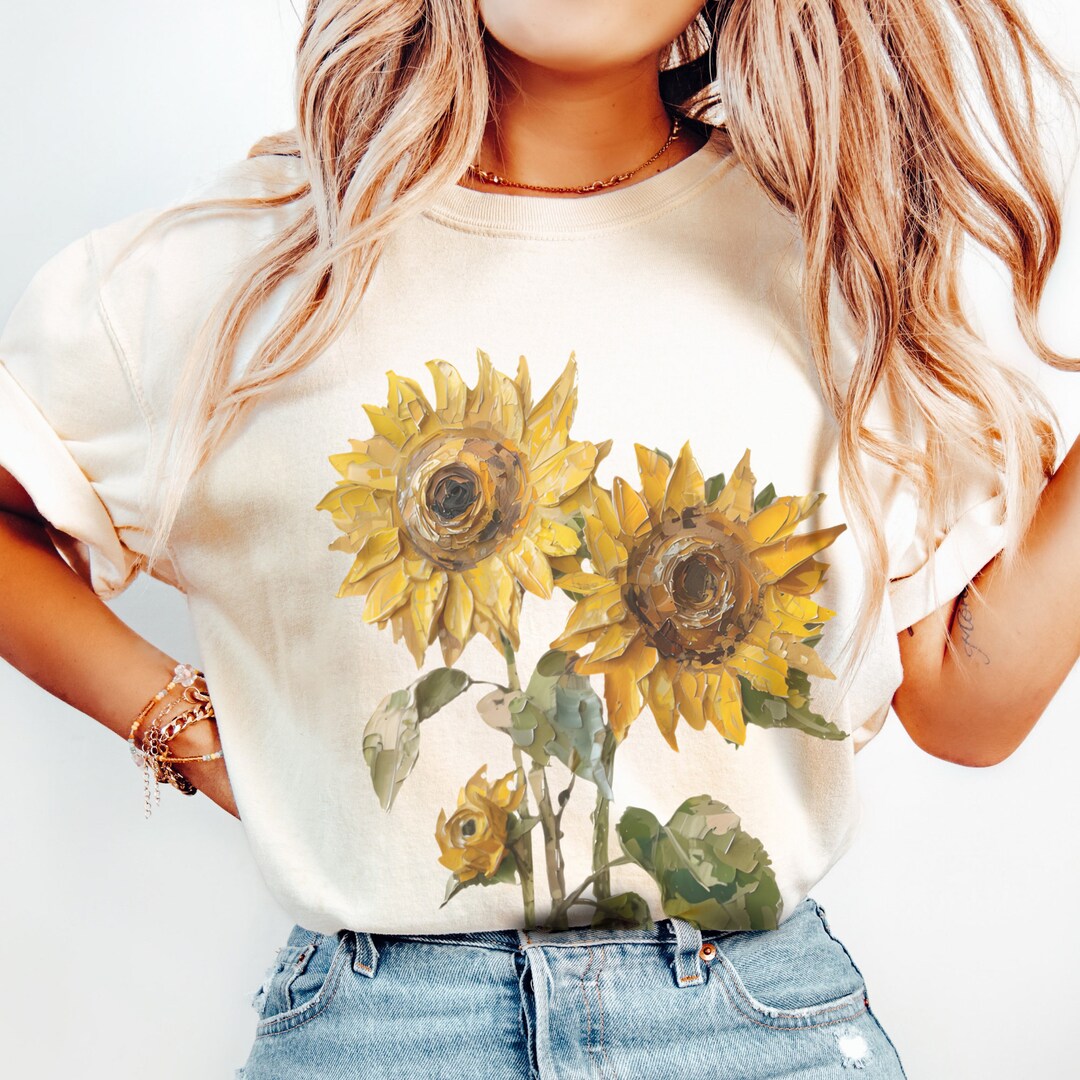Sunflower Shirt Floral T shirt Wildflowers T Shirt Vintage Comfort 