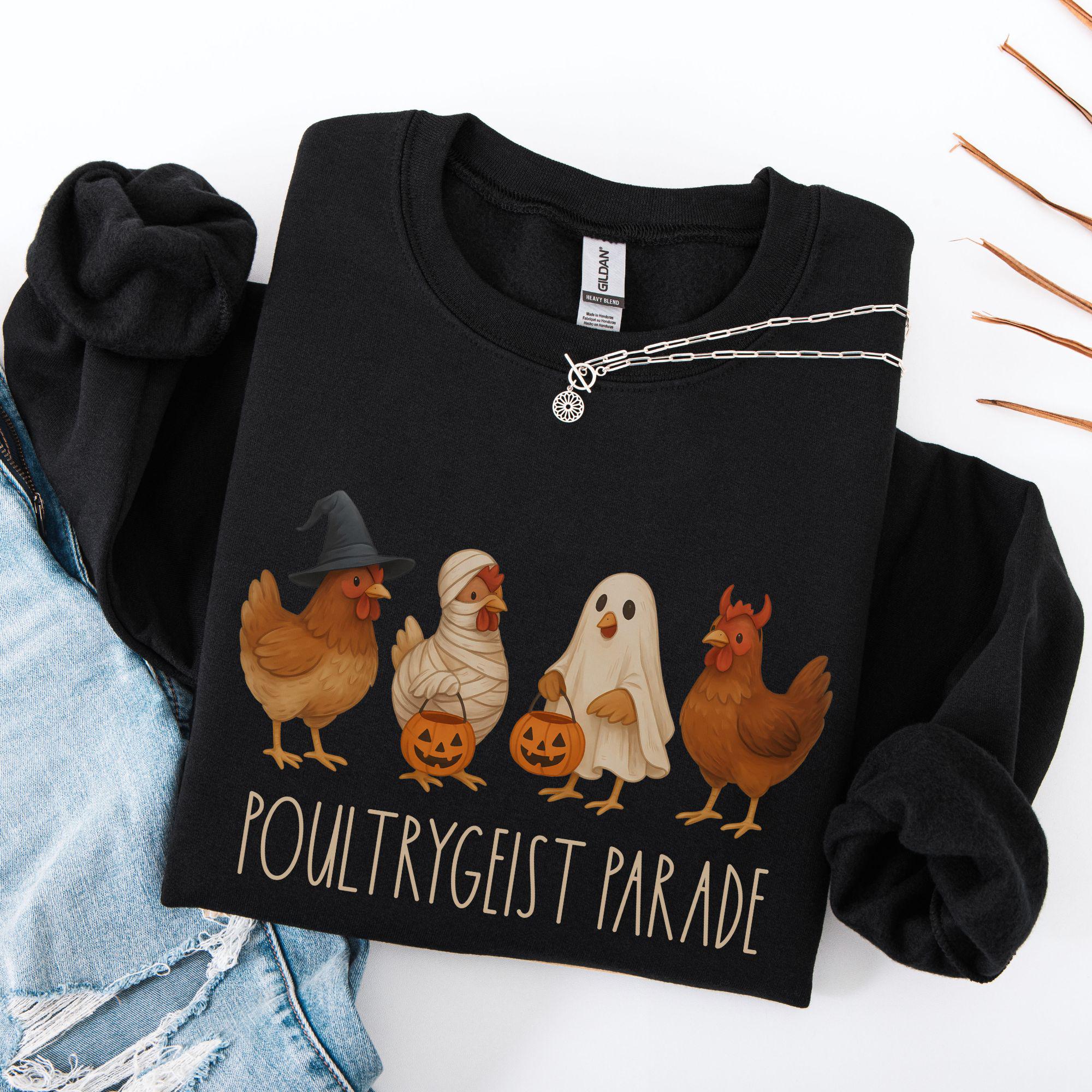 Chicken Tender Halloween Sweatshirt, Fall Farm Witch Sweater