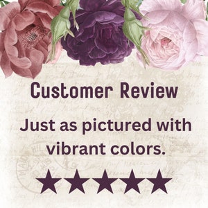 May include: Customer Review: Just as pictured with vibrant colors. Five star rating.