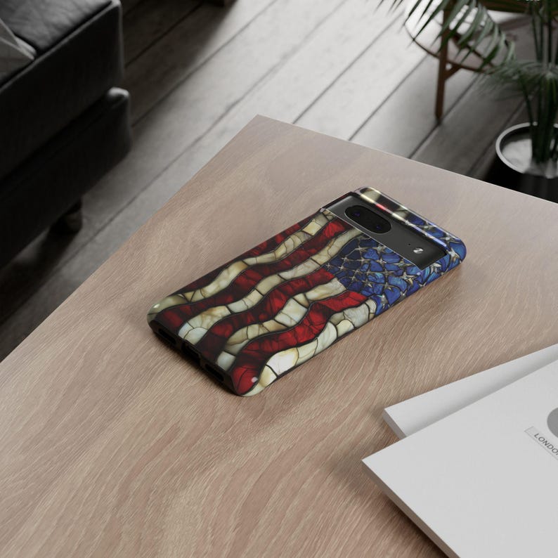 American Flag Phone Case, Patriotic Stained Glass Case, 4th of July Phone Case, USA Flag Cover, Americana iPhone Case, Galaxy Pixel image 13
