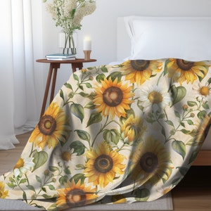 Fall Throw Blanket Fall Home Decor Sunflower Fleece Blanket Sunflower Lovers Gift Nostalgic Sunflower Home Decor Summer Flower Bedding Cozy bild 3