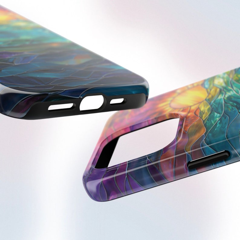 Ocean Sunset Phone Case Faux Stained Glass Beach Phone Case Nautical Sunrise Lovers Gift for iPhone 15 14 13 12 11 8 7 Galaxy S 24 23 22 21 image 7