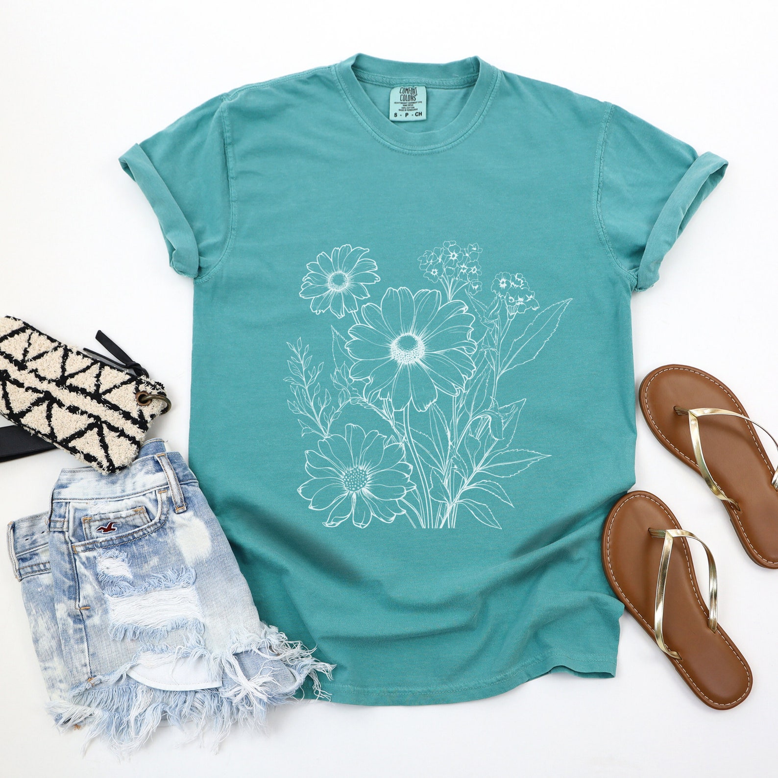 Flower Shirt Floral T-shirt Wildflower T Shirt Botanical Tee Comfort ...