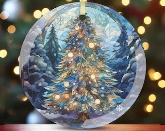 Christmas Ornament Faux Stained Glass Christmas Home Decor Christmas Tree Glass Ornament Christmas Gift for Friends Family Secret Santa