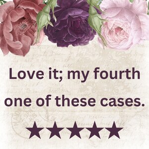 May include: Five star review with the text "Love it; my fourth one of these cases."