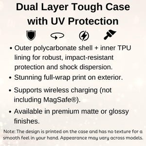 以下が含まれることがあります： UVカット機能付きのデュアルレイヤータフケース。ポリカーボネートシェルとTPUライニングを採用し、衝撃に強い設計。ワイヤレス充電に対応し、マットまたは光沢仕上げからお選びいただけます。