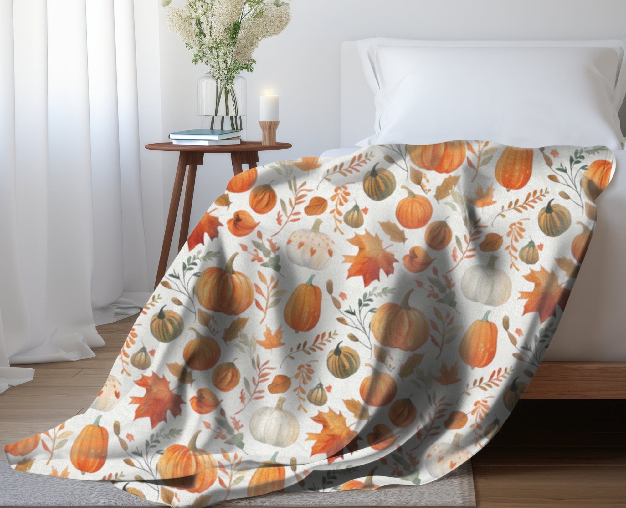 Fall Blanket Thanksgiving Home Decor Pumpkin Blanket Halloween ...
